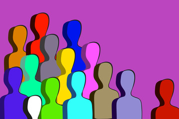 Vector color Illustration group of people