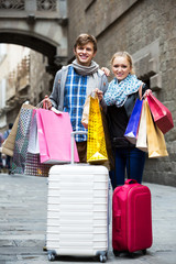 Tourists shopping