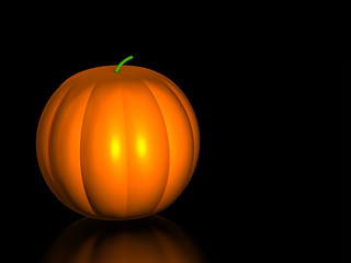 Illustration of Pumpkin on reflective black background