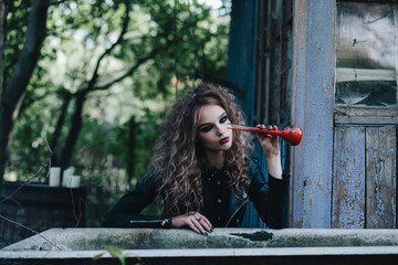 Vintage witch with elixir in hand