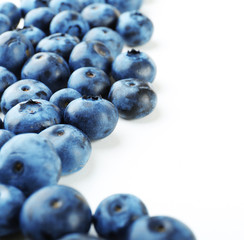 Fresh blueberries isolated on white