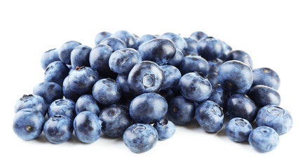 Fresh blueberries isolated on white