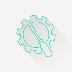 Screwdriver and gear icon, vector illustration