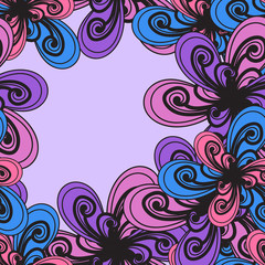 Vector floral pattern. Abstract background. Quilting texture wit
