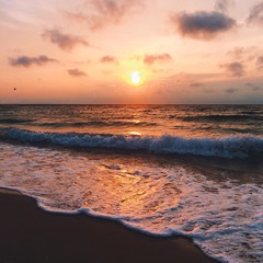 perfect sunrise over the sea