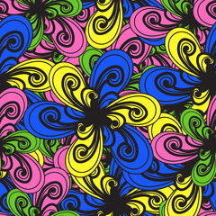 Abstract vector background. Colorful pattern. Floral seamless ba