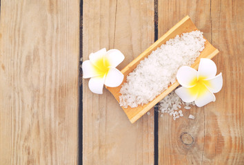 Beautiful spa composition on wooden background