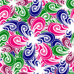 Abstract vector background. Colorful pattern. Floral seamless ba