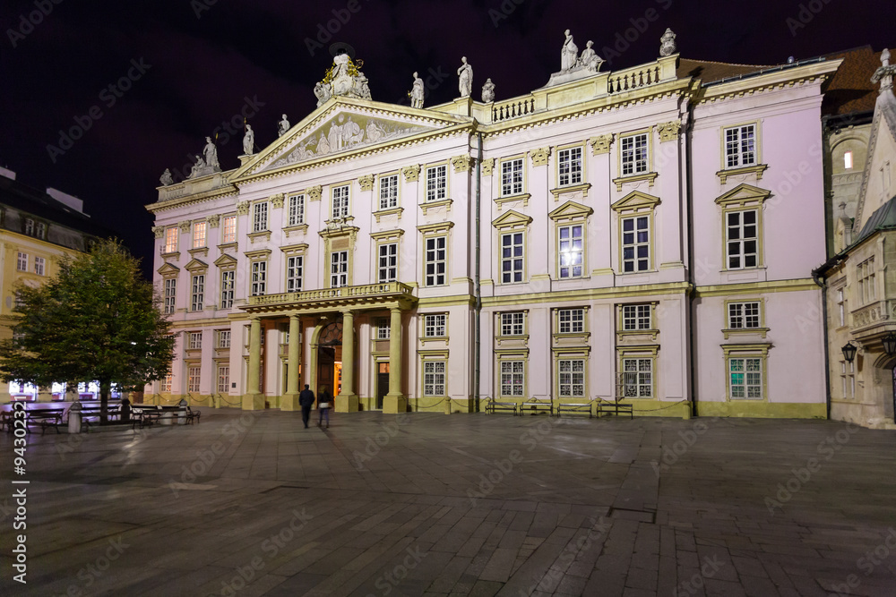 Wall mural Primate's Palace in Bratislava in night