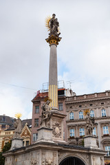 Fototapeta na wymiar Plague Column at Freedom Square in Brno old town