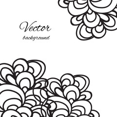 Vector hand drawn  pattern. Black and white abstract wavy patter