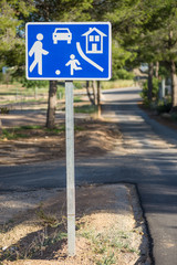 Residential area traffic sign