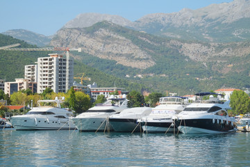 Boats in the harbour in Budva, Montenegro