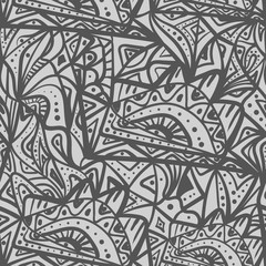 Seamless black and white pattern. Seamless zentangle. Abstract