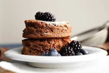 Cake with berries on the table