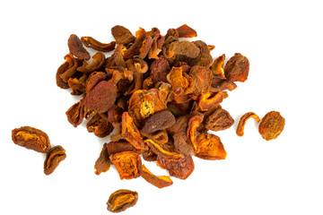 dried apricots isolated on white