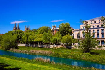 Burgos Arlanzon river in Castilla Leon Spain