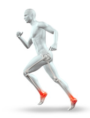 Fototapeta na wymiar 3D male figure running with skeleton