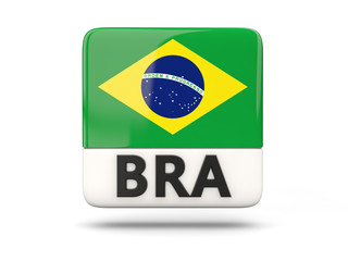 Square icon with flag of brazil