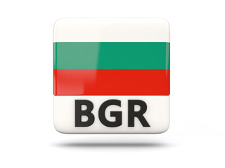 Square icon with flag of bulgaria
