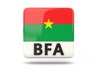 Square icon with flag of burkina faso