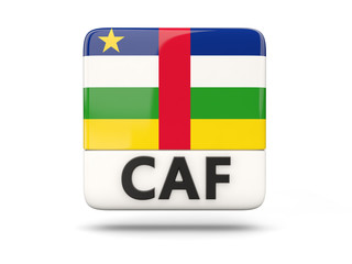 Fototapeta na wymiar Square icon with flag of central african republic