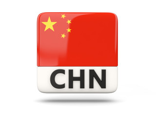 Square icon with flag of china