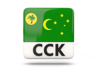 Square icon with flag of cocos islands