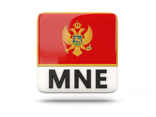 Square icon with flag of montenegro