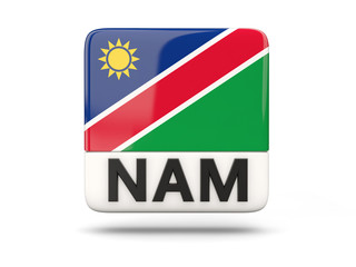 Square icon with flag of namibia