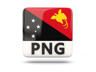 Square icon with flag of papua new guinea