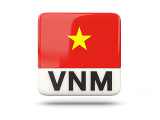 Square icon with flag of vietnam