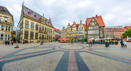 Fototapeta na wymiar Famous Bremen Market Square in the Hanseatic City Bremen, Germany