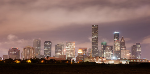 Houston Skyline Southern Texas Big City Downtown Metropolis - obrazy, fototapety, plakaty