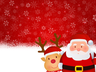クリスマス　サンタ　トナカイ　背景