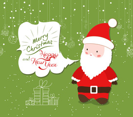 Merry Christmas with santa claus illustrations