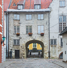 Fototapeta premium Medieval street in old European town