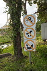Signs no smoking and no fishing