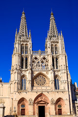 Fototapeta na wymiar Burgos Cathedral facade in Saint James Way