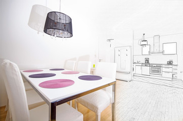 Esszimmer -Bauentwurf