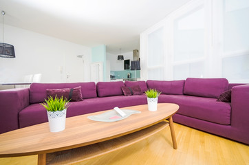 Apartment- Wohnzimmer mit modernem Interior
