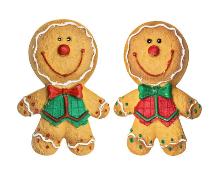 Set of Gingerbread cookies. Christmas cookies.  Isolated on the white