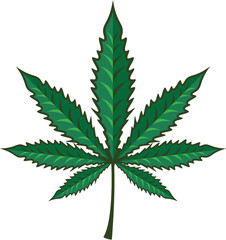 Hemp Cannabis Leaf Vector