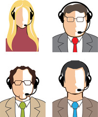 Operators with headsets Vector