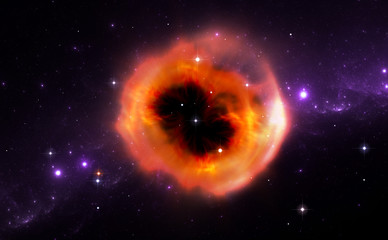Illustration of the ring of material ejected from the supernova explosion