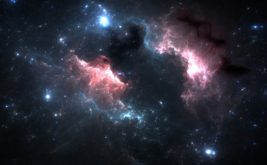 Space background with nebula and stars - obrazy, fototapety, plakaty