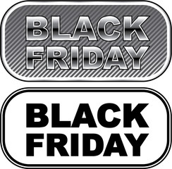 Obraz premium Black Friday button silver vector