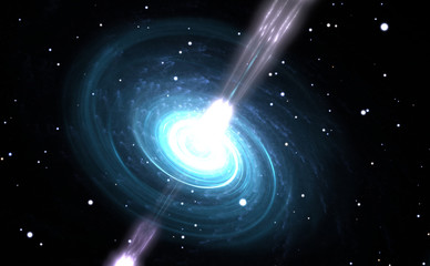 Pulsar highly magnetized, rotating neutron star - obrazy, fototapety, plakaty