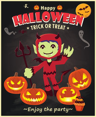Vintage Halloween poster design