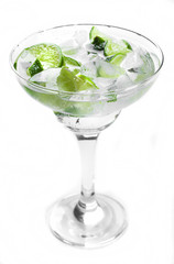Fresh cocktail with lime slices